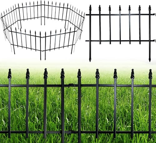 ARIFARO Decorative Metal Garden Fence 46cm High x 56cm Wide 5 Pack, Total Length 2.8m, Low Garden Fencing Border for Outdoor Patio, Lawn, Yard, Flower Bed