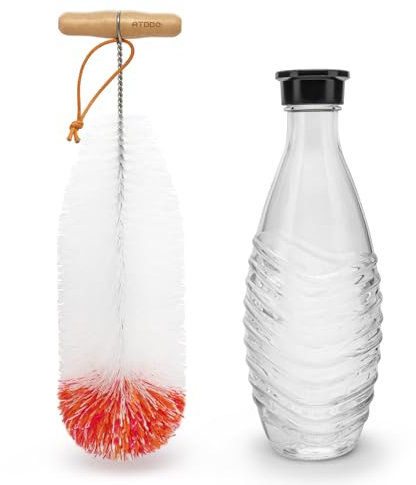 ATDDO Flaschenbürste, 1 Stück Flaschenbürste Kompatibel mit Sodastream Glasflasche Lang Flaschenreiniger Bürste für Glaswaren