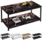 SG Traders Large Coffee Table | Industrial Coffee Table for Living Room | Stylish and Durable 2 Tier Wooden Tables with Storage & Metal Legs | Perfect for Any Room 100x50x45cm (Black Rose Gold)