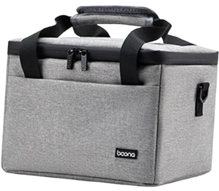 BaotyJie Bolsa de almacenamiento para proyector Estuche rígido de viaje Impermeable Cremallera doble Protección portátil Estuche de viaje versátil Estuche de, Gris