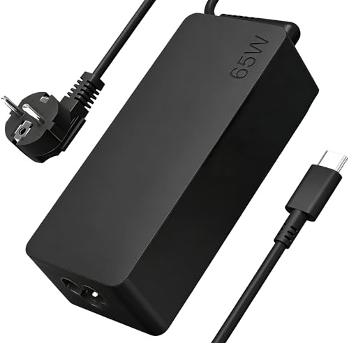 65W USB C Ladegerät, Laptop Netzteil Ladekabel für Lenovo Thinkpad X1 Carbon T14 T480 T490 T580 T590 E580 E585 E590 E595 Yoga C740 720 730 720-13ikb 730-13ikb 910 Type C AC Adapter Charger Schwarz