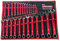 Sakusei 25-Piece Combination Spanner Set, 6-32mm Metric Sizes, Red Soft Grip Handles, Storage Roll