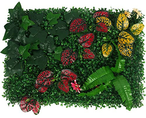 Paneles de Pared de césped Artificial, 20 Piezas, Paneles de boj, Fondo de Pared con vegetación para Proteger la privacidad en Interiores y Exteriores, jardín, balcón, Valla de privacidad, d