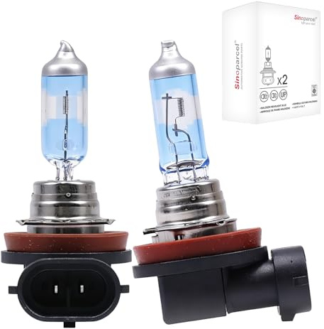 Sinoparcel H11 Headlight Bulb, Clear Visibility, 3500K Neutral White | Improved Road Visibility & Lifespan, Low Beam, Fog Light, OEM Replacement, PGJ19-2 Base, 12V 55W, Pack of 2