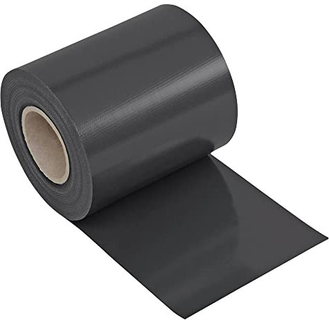 NOOR Sichtschutzstreifen PVC BLICKDICHT für Doppelstabmattenzaun - Zaunsichtschutz Rolle steingrau 0,19x35 m - blickdichter Wind- & Sichtschutz - Zaunblende 630 g/m² inkl. 28 Klemmschienen