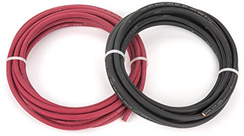 EWCS 4 Gauge Premium Extra Flexible Welding Cable 600 Volt 25 Feet Each Black+Red