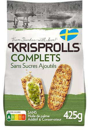 KRISPROLLS - Petits Pains Suédois Complets - Sans Sucres Ajoutés - Sans Huile De Palme - Sans Additif Ni Conservateur - 425g