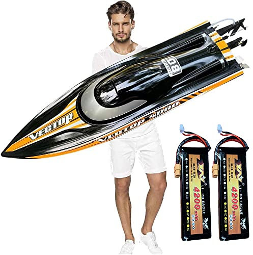 Grand Hors-Bord télécommandé de 31,5 pour Adultes, sous-Marin pour Bateau sans balais S2.0 Pro RC 70 km/h + Ventes limitées mondiales, Deux Batteries de 4200 mAh pour Une Alimentation en même Temps