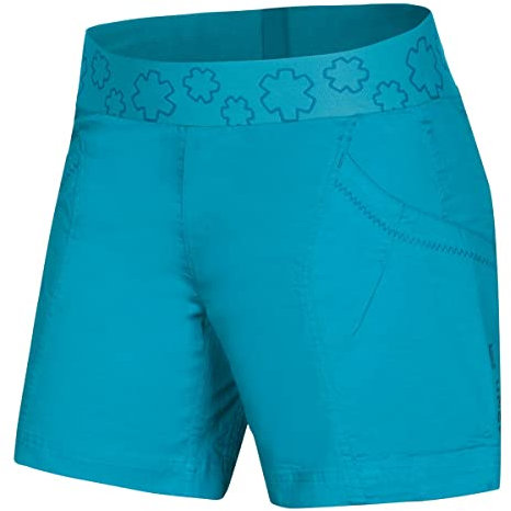 Ocun W Pantera Shorts Blau - Leichte elastische Damen Klettershorts, Größe L - Farbe Capri Breeze