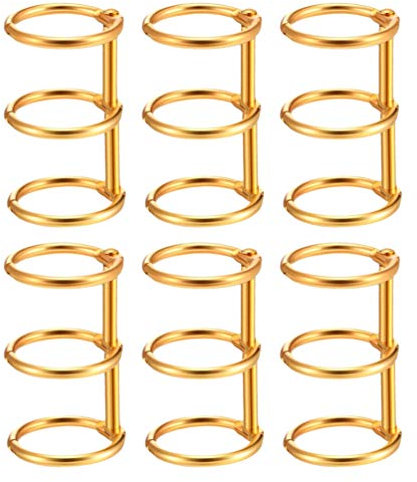 TOYANDONA 6 Stück Binderinge Loseblatt Buchringe 20Mm 3 Ring Metall Schlüsselringe Klappbar O Ring für Schulbüro Golden