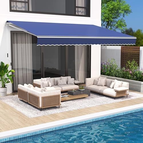 VUYUYU 13.1'x8.2' Patio Awning Retractable Awning Cover Sunshade Shelter