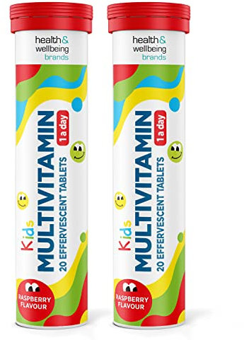 Kids Multivitamins Effervescent- Multivitamin Tablets - Complete One a Day Supplements for Children - 20 Per Tube (2)