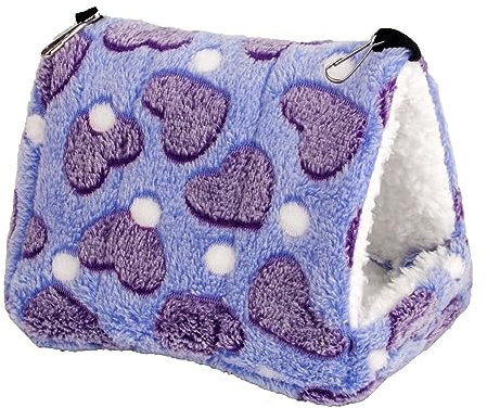 DONGKER Ratten Hängematte, Meerschweinchen Kuschelhöhle Plüsch Kuschelbett Versteckkäfig fur Kleintiere, Meerschweinchen, Chinchilla, Igel, Hamster, Ratte, Nager, Eichhörnchen (22cmx21cm, Violett)