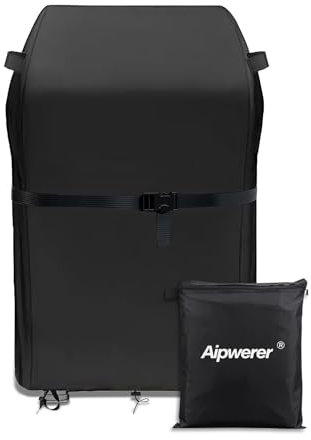 Aipwerer Housse Barbecue Exterieur, 600D Oxford Bache Barbecue pour Weber, Brinkmann, Enders, Char Broil, Housse de Protection BBQ de Anti-Vent, Anti-UV, Antipoussière, Anti-l'eau (76x66x110cm)