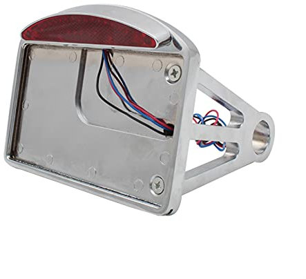 Motorcycle Plate Holder,Number Plate Bracket Chrome/Black Aluminum Back Axle Side Mount License Plate Holder Tail Brake Light Frame Bracket Universal (Color : Silver)