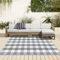 Aoczes Baumwollteppich Waschbar Flachgewebe Teppich Wohnzimmer 120x180cm Kurzflor Büffel Plaid Baumwolle Gewebt Grau Weiß Kariert Indoor Outdoor Teppich für Esszimmer Schlafzimmer Balkon