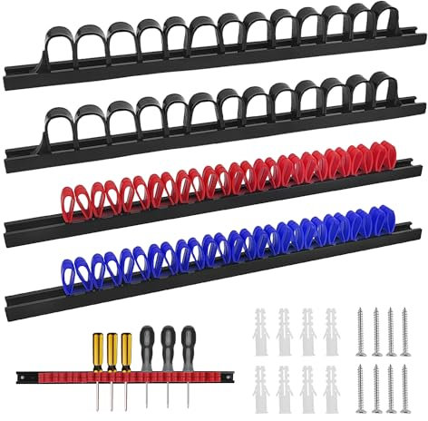 ZPSNDP 4 Piezas Soporte Herramientas Pared, Estante Universal para Almacenamiento de Destornilladores, Organizador de herramientas pared, Adecuado para Talleres, Talleres y Talleres de Bricolaje