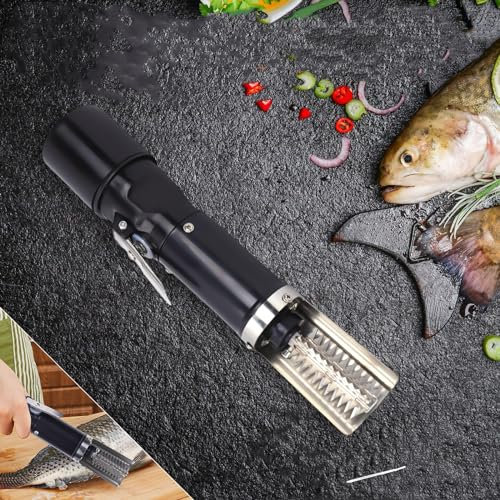 KEESUNG Elektrischer Fischschuppen-Entferner, Wiederaufladbaren Fischschuppenschaber Abkratzt Automatischer Wasserdichter Fischschuppen-Entferner Handheld-Elektrischer Fischentschupper Maschine