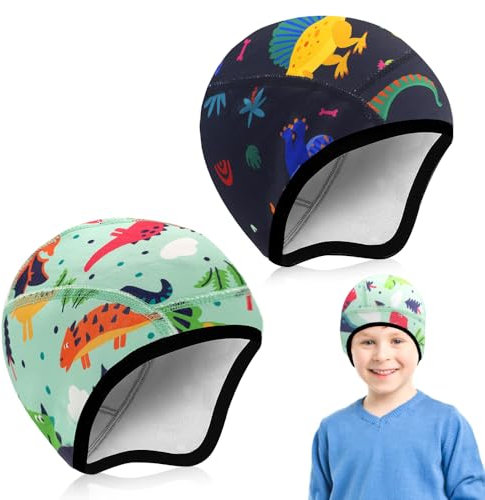 mizikuu 2 Stück Fahrrad Mütze Winter Kinder, Helmmütze Kinder Fahrradmütze unter Helm Warm Winddichte Wintermütze Sportmütze für Skifahren Fahrradfahren für Junge Mädchen