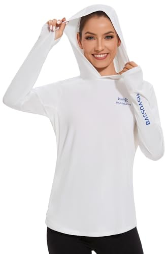 Bassdash Felpa da Donna Cappuccio UPF 50+ Protezione Solare UV Protezione Solare Maniche Lunghe con Camicie con Cappuccio Leggero per Escursionismo attività All'Aperto Corsa Pesca FS04W