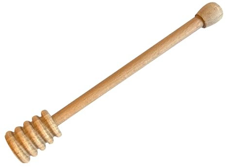 Fackelmann Cucchiaio per miele in legno di faggio FSC, Dosatore miele con scanalature per versare senza gocce, Cucchiaino naturale per miele artigianale, 16 cm circa