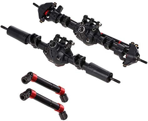 Puente de transmisión de eje delantero y trasero de coche RC con diferencial, 2 ejes de transmisión de metal para 1/10 RC Crawler Axial SCX10 II 90046 90047