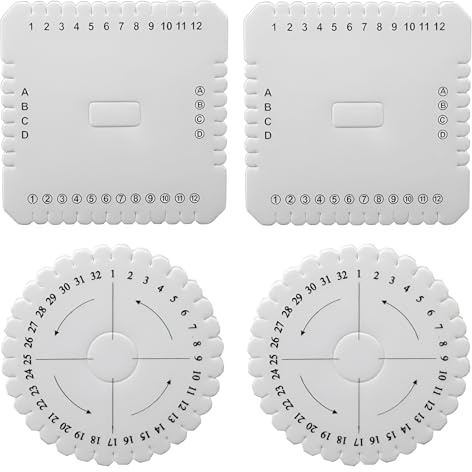 TAORANJU Set di 4 dischi kumihimo, rotondi e quadrati in schiuma, versatili kit per braccialetti kumihimo, strumenti per la tessitura di braccialetti fai da te, corda intrecciata, perline fatte a mano