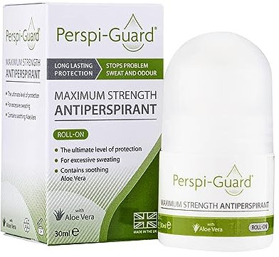 Perspi-Guard Maximum Strength Antiperspirant Roll On Deodorant for Men, Women, Treats Excessive Sweating, Hyperhidrosis Lasts 3-5 Days, Unscented 30ml