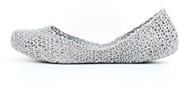 Melissa Ballerines Campana Papel 20 à Bout fermé pour Femme, Paillettes argentées 50711, 38