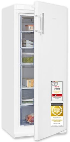 Exquisit Gefrierschrank, 202 Liter, Standgerät, 4-Sterne-Gefrieren, Gefriertruhe, kompakt, leise, GS22-H-280E weiss