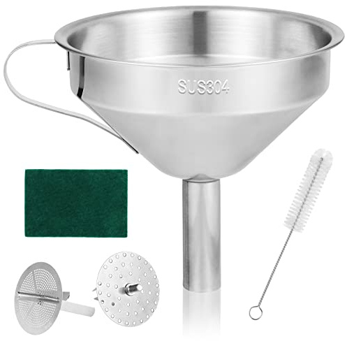 JOREST 7 st 3d harts tratt filterkit, 3 filter i rostfritt stål + 3 vikbara silikontrattar + borste, skrivartillbehör för Anycubic/Elegoo Mars