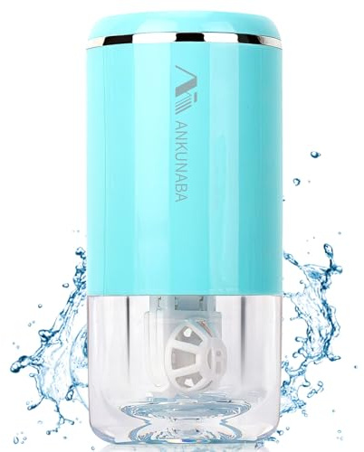 ANKUNABA Contact Lens Cleaner, Portable Soft Contact Lens Cleaning Machine with USB Charger, Automatic Vibration Contact Lenses Cleaner Case for Traveling (Blue)