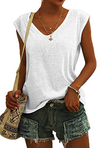 GeGekoko Dam kortärmad, v-ringad, t-shirt med holkärmar, toppar, sommarblusar, ledig vid tanktopp, basic topp för flickor