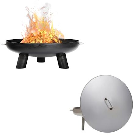 Czaja® Feuerschale mit Deckel 80 cm Coburg | Feuerschale für den Garten mit Deckel | Feuerstelle mit Abdeckung