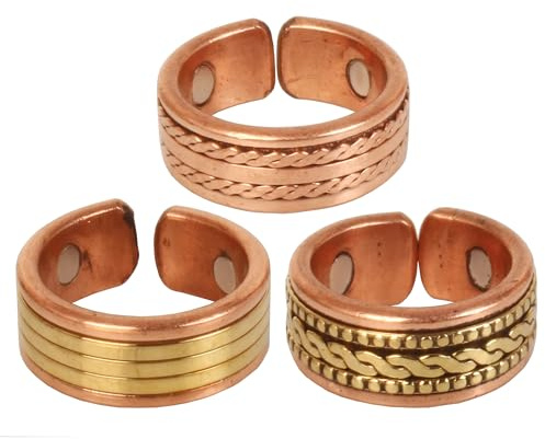 Touchstone realizzato a mano in rame forgiato a mano con anelli a spirale intrecciati in filo a spirale solido e di alto spessore, eleganza minimalista, anelli per dita in rame puro. Set di 3.