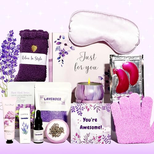 SABR Lavendelset (12 artiklar) – Skäm bort gåvor för kvinnor födelsedagspresenter för kvinnor självvård badset present till henne baby shower gåvor lämna gåvor damgåvor tackgåvor för kvinnor