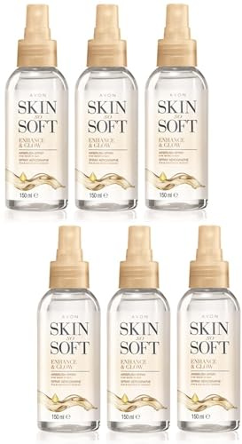 6 Pack Skin So Soft Enhance & Glow Airbrush Spray Medium Skin 150ml - Self-Tanning Spray with Jojoba Oil and Velvet Flower Extract