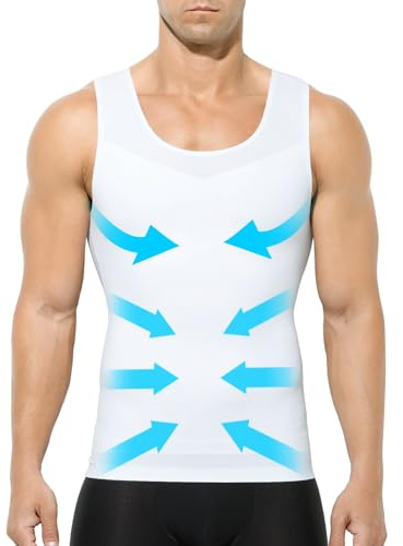 Casey Kevin Canotta Compressione Uomo Shapewear, Canotta Contenitiva Maglia Contenitiva Uomo Snellente Intimo Fitness Dimagrante Fascia Pancia Canottiera, XXL