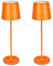 HOFSTEIN LED Tischleuchte Belece 2er Set, dimmbare Tischlampe aus Metall/Kunststoff in Orange/Weiß, USB-C Anschluß, Akku, An-/Ausschalter, für Wohnzimmer, Schlafzimmer, Garten, Balkon, Terrasse, IP44
