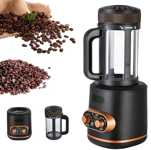 Elektrisk kafferostare, hemkafferostare med temperaturjustering (0-240 ℃) & timer, nötjordnötsbönor hemkafferost maximal kapacitet 300 g, för hemmet, restaurang cafébutik
