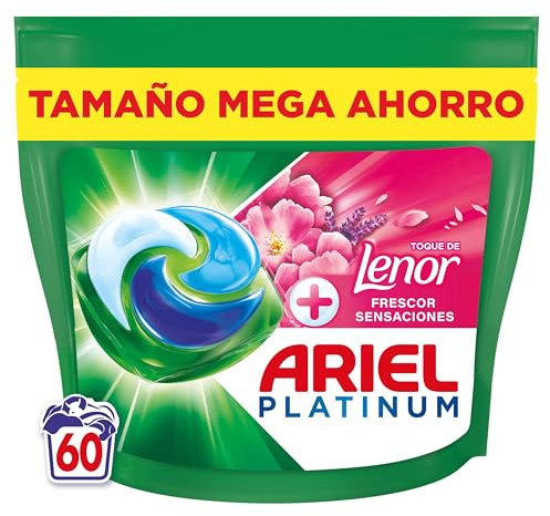 Ariel PODs Platinum, Detergente Líquido En Cápsulas Frescor Sensaciones Cápsulas, 60 Lavados
