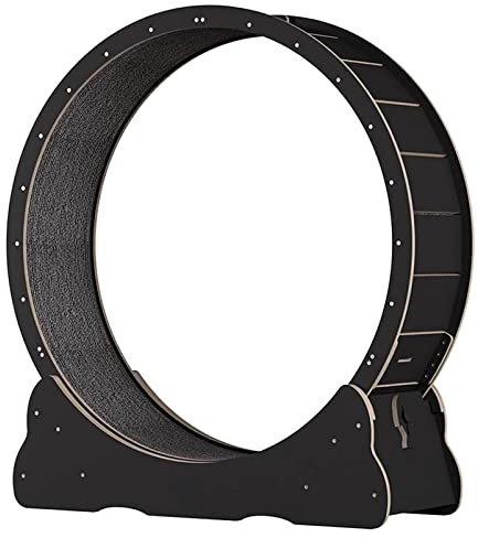 Rueda de ejercicio para mascotas, diseño sin huecos, giratorio de madera para correr de forma segura, pérdida de peso y fitness, juguete para gatos con mecanismo de bloqueo