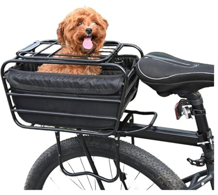 Cesta Trasera for Bicicleta, portaequipajes for Mascotas, Perros y comestibles, con Forro