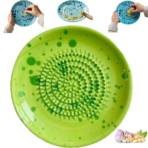 Plato rallador de ajo – Plato rallador de cerámica y plato molinillo de jengibre, 11,8 cm