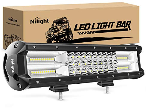 Nilight - 18003C-A 15Inch Triple Row Lights 216W 21600LM Flood Spot Combo Beam LED Light Bar Driving Boat Super Bright Led Off Road Trucks