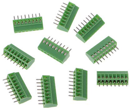 JOYKK 10 Stücke 8Pin Schraube Leiterplattenmontierte Anschlussblöcke Connector 2.54mm Pitch - Green