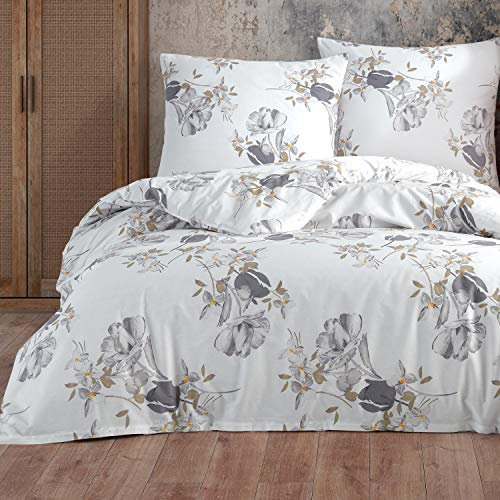 Buymax® Bettwäsche 135x200 100% Baumwolle 2-Teilig Bettbezug - Bettwäsche-Sets 135 x 200cm mit 1 mal Kissenbezug 80x80cm, ÖKO-TEX Renforcé-Bettdeckenbezug Set mit Reißverschluss
