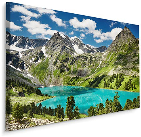 Muralo Cuadro de pared de montaña 90 x 60 cm, Cuadro Decorativo Grande para Salón, imagen sobre lienzo, diseño de paisaje natural