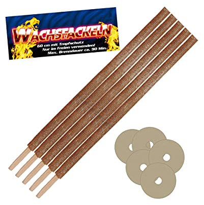 horror-shop Wachstuchfackeln 60 cm 5 Stück