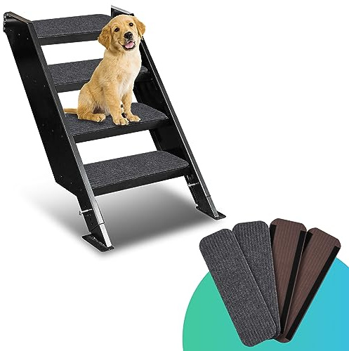 ESUDNT RV Step Covers 4 Pack 19x7 Camper Step Cover, RV Stair Covers, RV Step Rug, RV Step Carpet, Compatible with Lippert|MORryde Step for Travel Trailers, Motorhome, Camper Must Haves Accessories